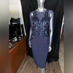 Venus Couture Navy Blue Sequin Dress